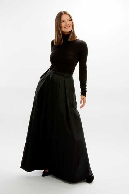 Long Line Taffeta Skirt Style 365312. Black. 3