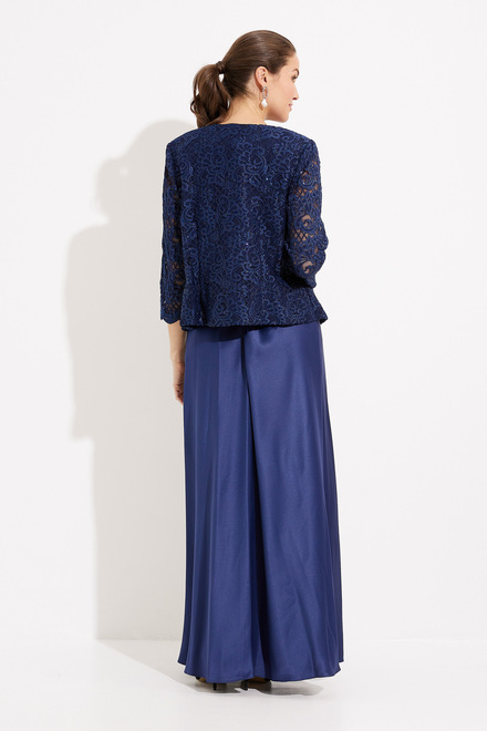 Lace Gown &amp; Matching Jacket Style 81122326. Navy. 2