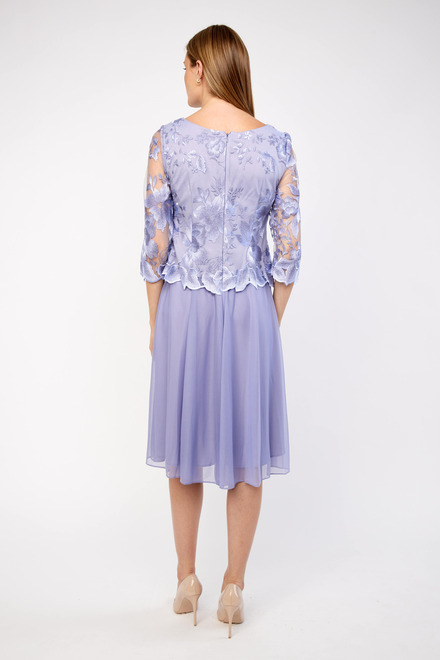 Embroidered Illusion Sleeve Dress Style 81122420. Lavender . 2