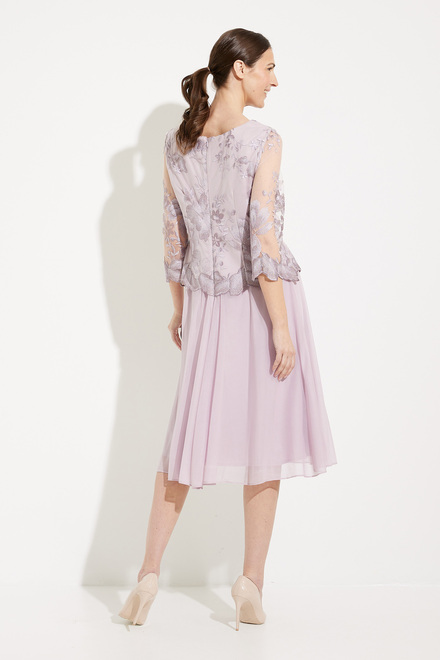 Embroidered Illusion Sleeve Dress Style 8112420. Smokey Orchid. 2