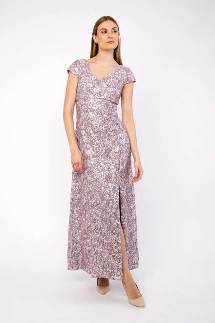 Beaded Wrap Gown Style 81122557. Mauve. 4