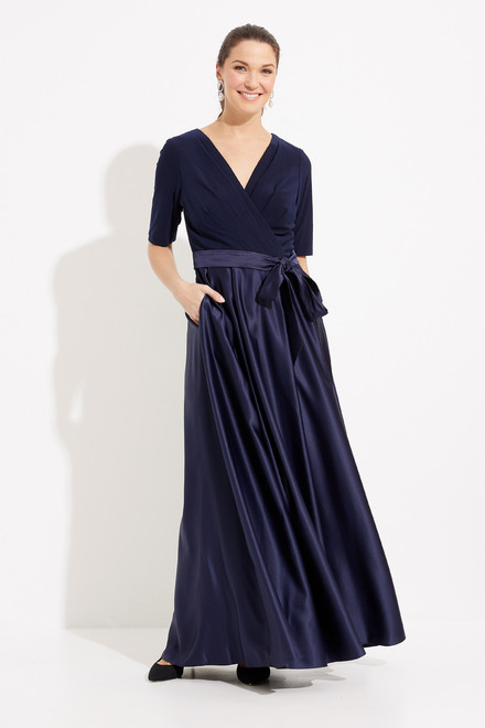 Wrap Front Satin Dress Style 81351533