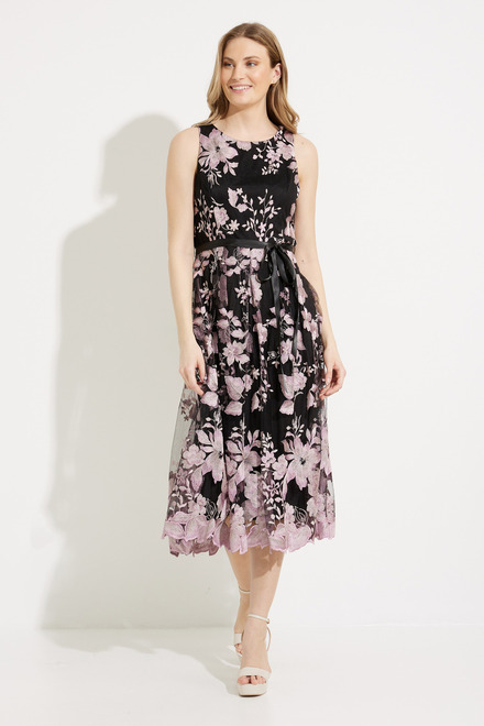 Floral Embroidery Dress Style J1171186. Black/rose. 4