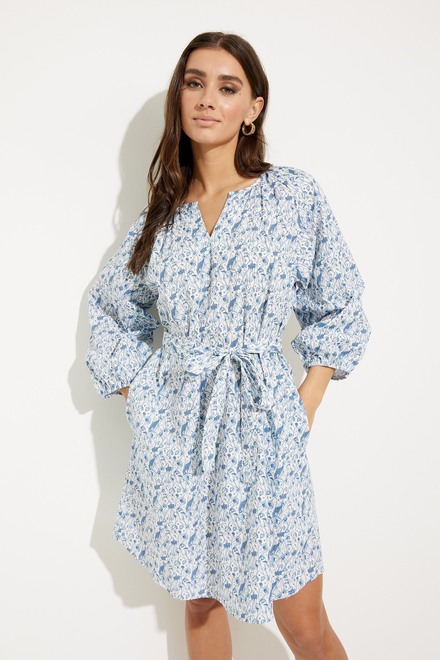Floral Print Shirt Dress Style SP23112. Blue Ditsy. 5