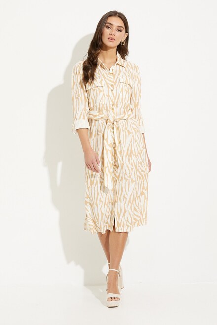 Long Sleeve Shirt Dress Style SP2372. Sand Zebra. 3