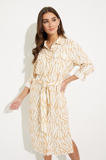 Long Sleeve Shirt Dress Style SP2372. Sand Zebra. 2
