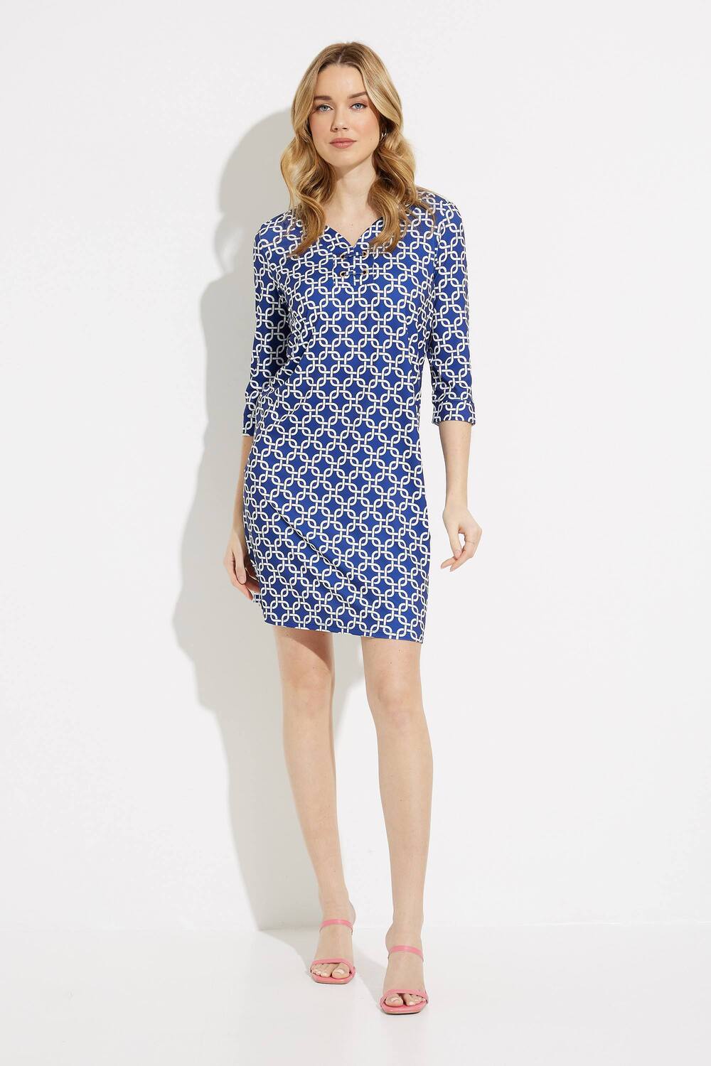 Retro Print Dress Style P23109 (blue/white)