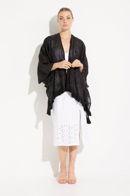 Kimono de plage Mod&egrave;le 23SAWA37/ 2000. Noir
