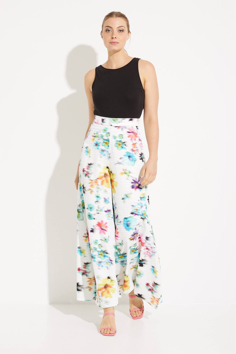 Floral Wide Leg Pants Style 23SWPW11/1000. Blanco