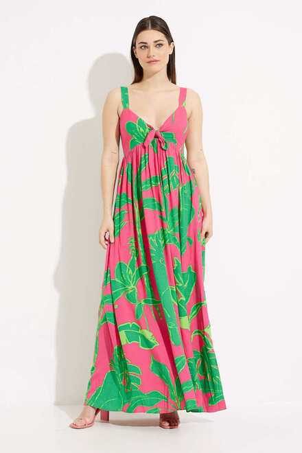 Tropical Print Maxi Dress Style 23SWVW60/3022. Fuchsia rose