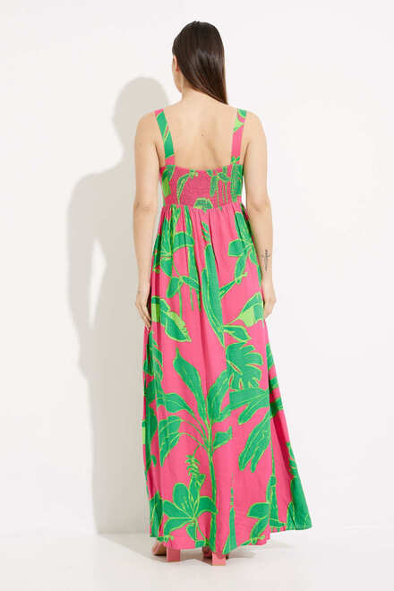 Tropical Print Maxi Dress Style 23SWVW60/3022. Fuchsia Rose. 3