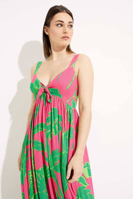 Tropical Print Maxi Dress Style 23SWVW60/3022. Fuchsia Rose. 4