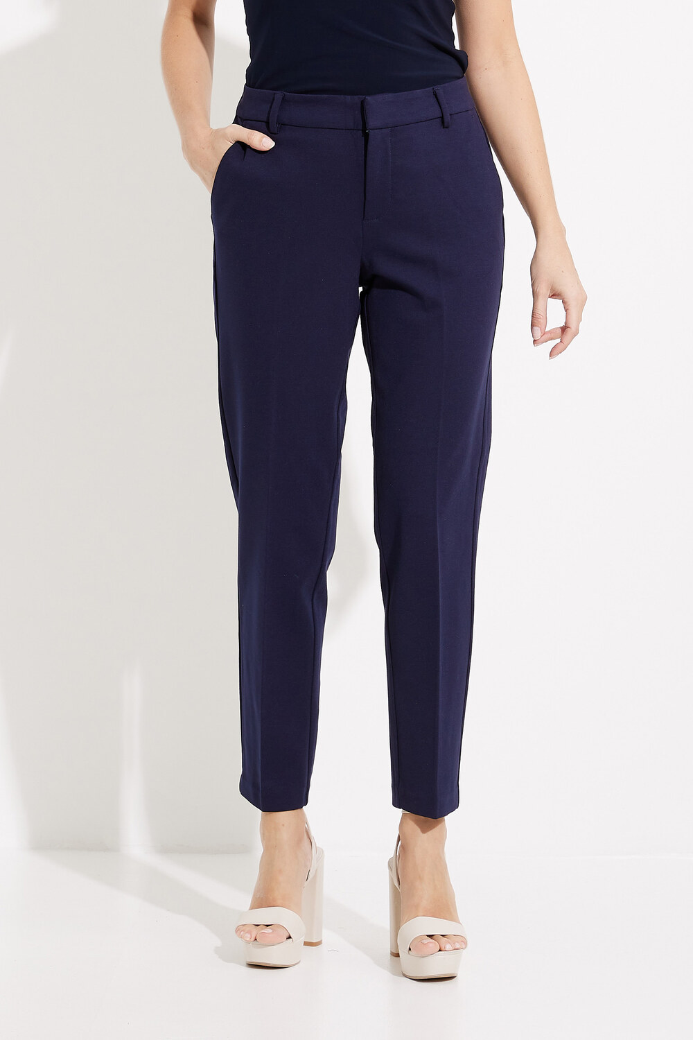 Pleated Knit Trouser Style LM5084M42F. Cadet