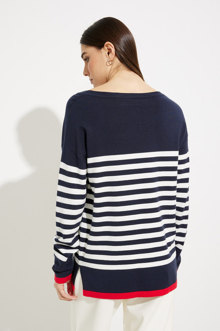 Striped Heart Detail Sweater Style SP2328. Navy/white. 3