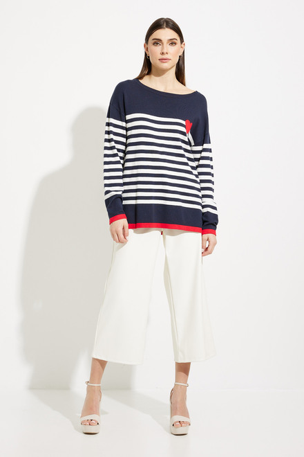 Striped Heart Detail Sweater Style SP2328. Navy/white. 6