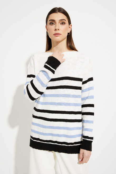 Mixed Stripe Oversized Sweater Style SP2329. Navy/white. 2