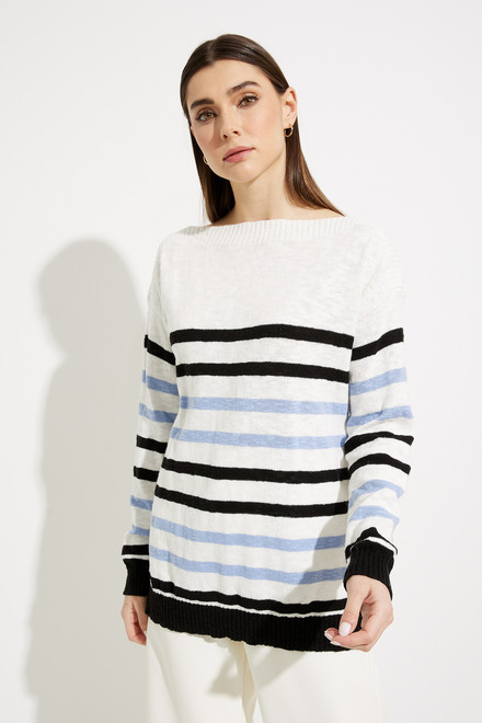 Mixed Stripe Oversized Sweater Style SP2329. Navy/white. 5