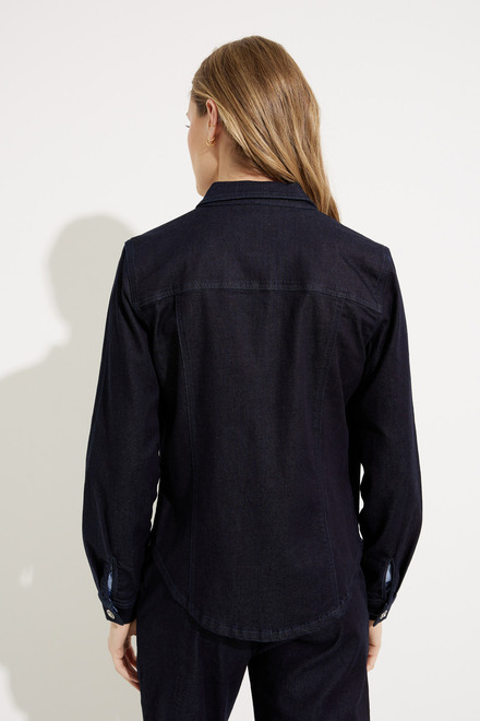 Denim jacket with high collar Style SP2336. Indigo. 3
