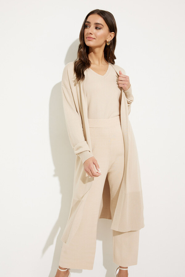 Long Open Front Cardigan Style SP2359. Oyster