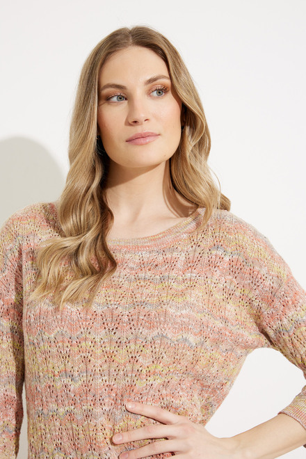 Rounded Neck Knit Sweater Style SP2381. Multi. 4