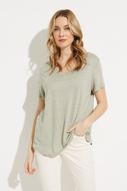 Linen Jersey T-Shirt Style C1231RPK. Celadon. 3