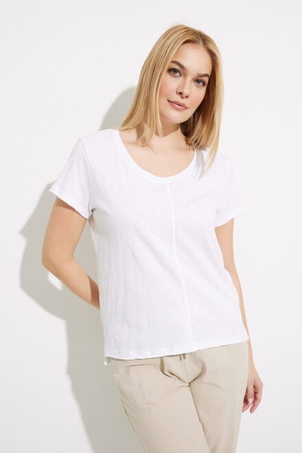 T-shirt en tricot boucl&eacute; Mod&egrave;le C1310PK. Blanc. 3
