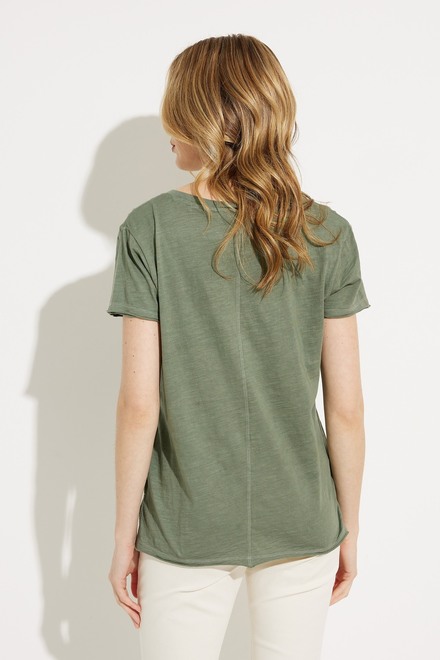 T-shirt en tricot boucl&eacute; mod&egrave;le C1310PK. Celadon. 2