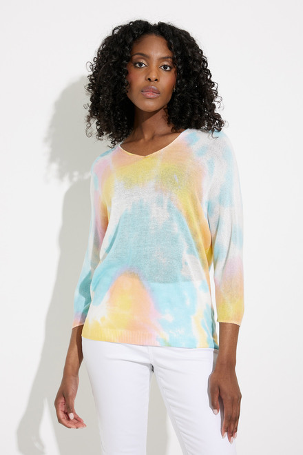 Abstract Print Dolman Sleeve Top Style C2219X. Pastel. 3