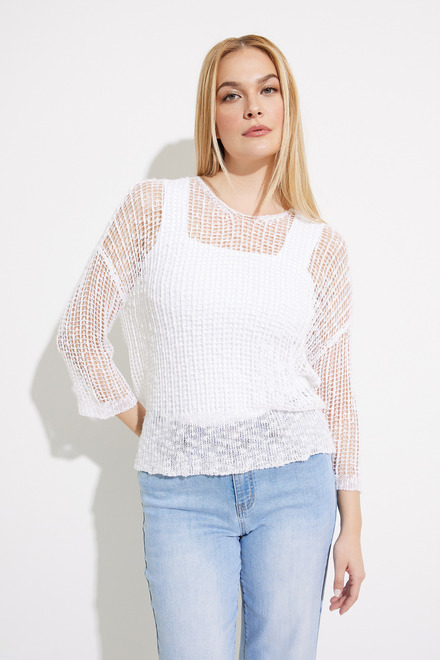 Fishnet Crochet Sweater Style C2326. White