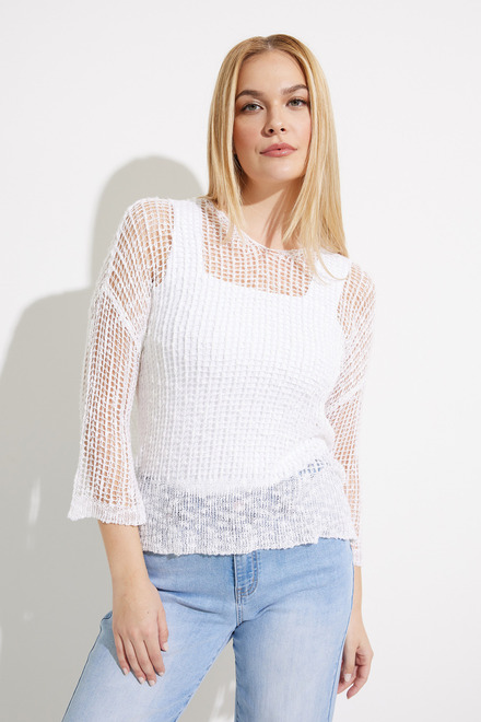 Fishnet Crochet Sweater Style C2326. White. 3