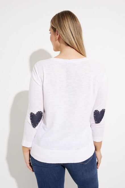 Embroidered Hearts Sweater style C2484. Natural. 2