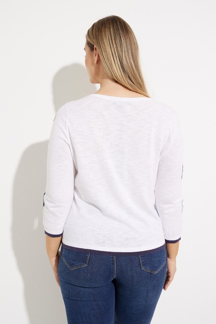 Daisy Patch Sweater Style C2501. White. 2
