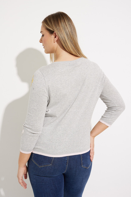 Daisy Patch Sweater Style C2501. Light Grey. 2