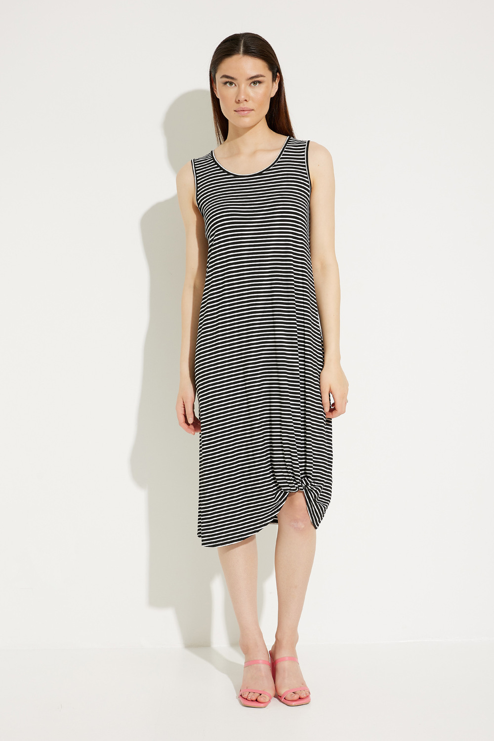 Striped Stretch Dress Style C3141. Black/ White