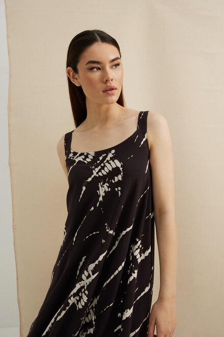 Abstract Print Dress Style C3158. Black. 7