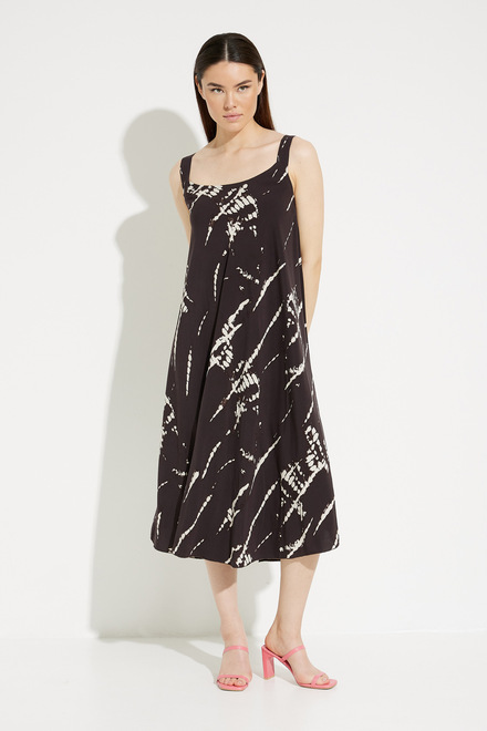Abstract Print Dress Style C3158. Black. 6