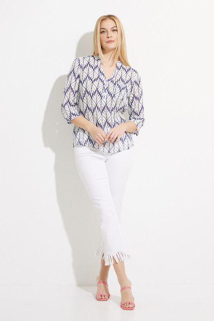 Rolled Tab Blouse Style C4188. Marine. 5