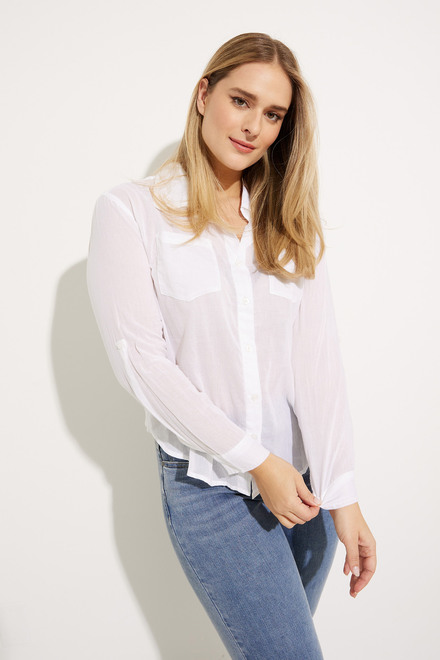Cotton Voile Shirt Style C4460. Blanc