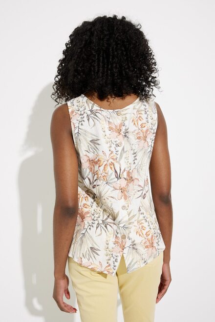 Printed Back Buttoned Linen Top Style C4472. Maui. 2