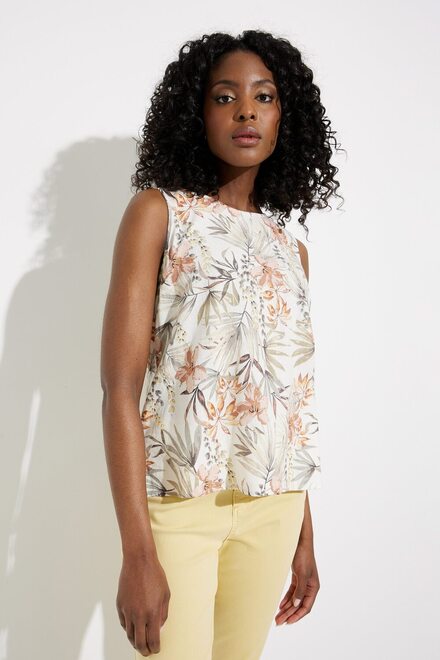 Printed Back Buttoned Linen Top Style C4472. Maui. 3