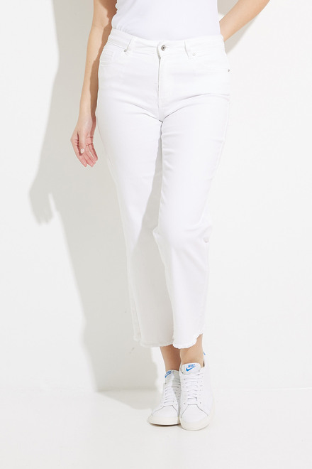 Wide Leg Twill Jeans Style C5324R. White