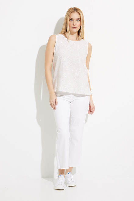 Jeans en serg&eacute; &agrave; jambe large mod&egrave;le C5324R. Blanc. 4