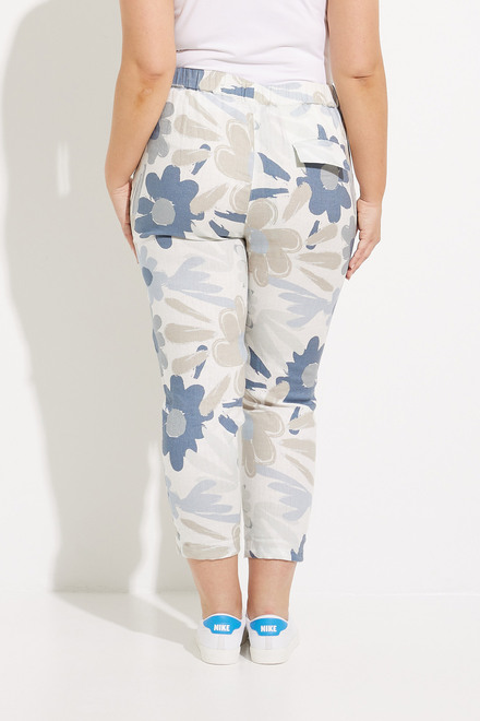 Printed Linen Pull-On Pant Style C5382. Basil. 2