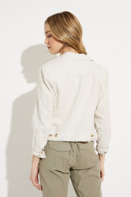 Linen Button-Front Jacket Style C6199R. Natural. 2
