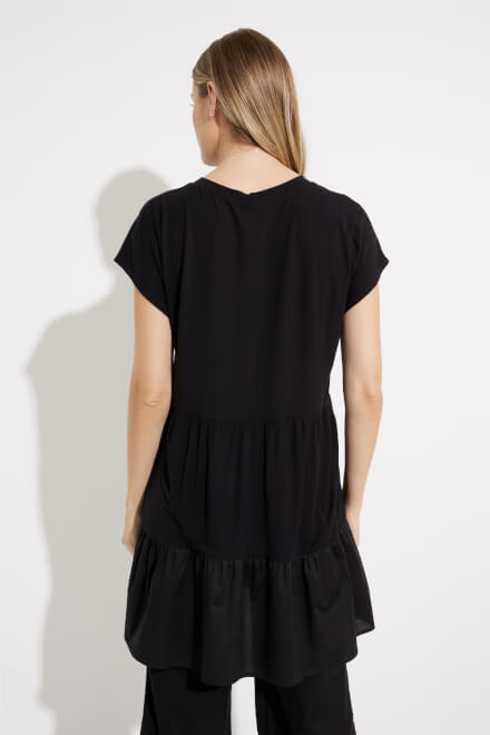 Pleated T-shirt Dress Style D3147. Black. 2