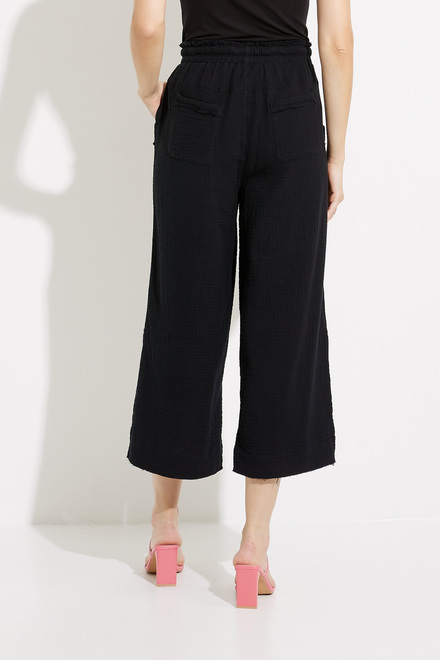 Pantalon Gaucho en coton m&eacute;lang&eacute; Style P4553. Noir. 2