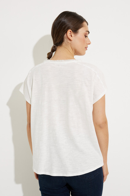 Short Sleeve V-Neck Top Style W6021. Off-white. 3