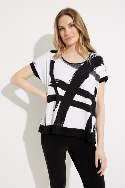 Printed Scoop Neck Top Style 22267PP-0. Abstract