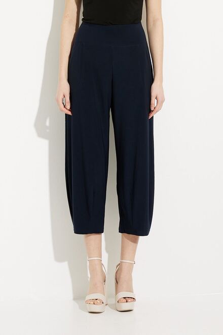 Wide Leg Cropped Pants Style 27237. Navy