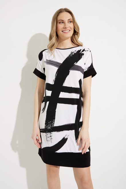 Printed Boat Neck Dress Style 28133PP-1. Abstract. 6